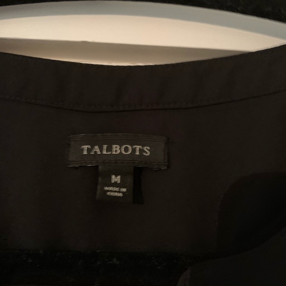 NWOT black sleeveless Talbots tank with ruffles - Picture 3 of 4